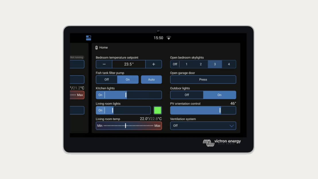 Venus OS v3.70 GX Schaltflächenfeld