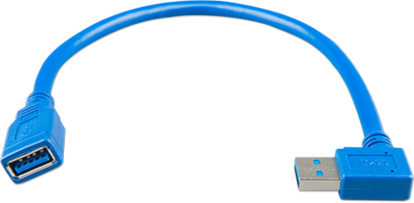 USB-Verlängerungskabel mit rechtem Winkel auf einer Seite